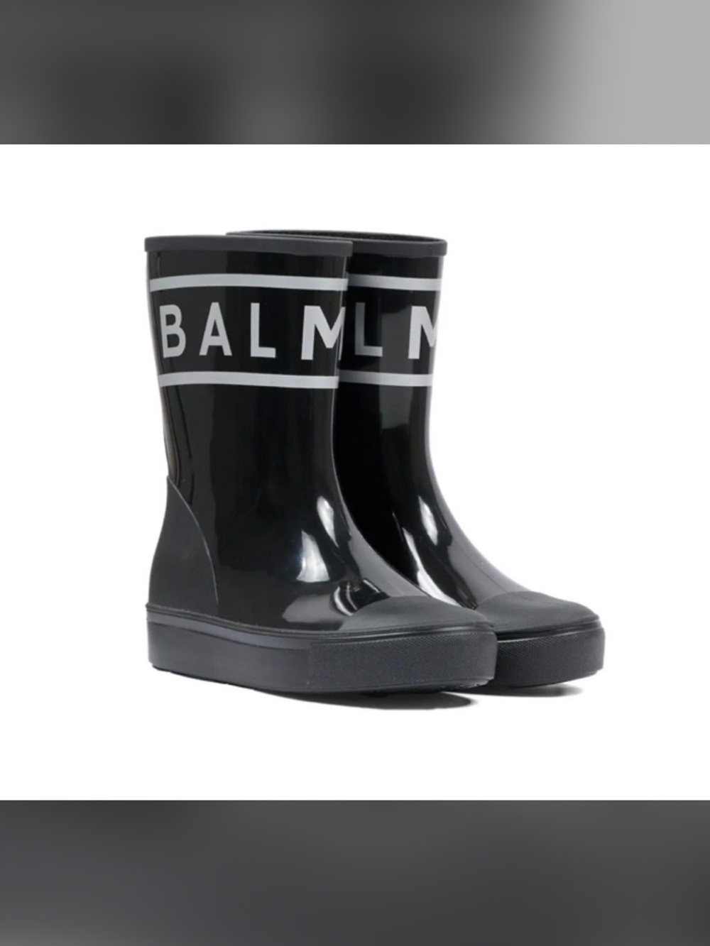 Balmain Black Logo Rain & Snow Boots